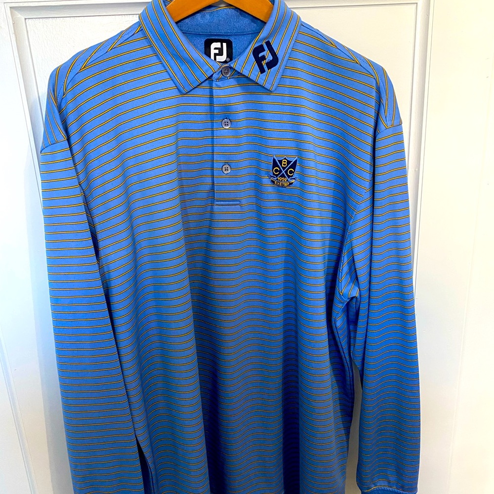 Rare Footjoy Long Sleeve Lisle Striped Polo